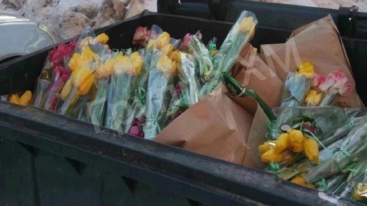 Сүйгені 1001 қызғалдақты қоқысқа лақтырды