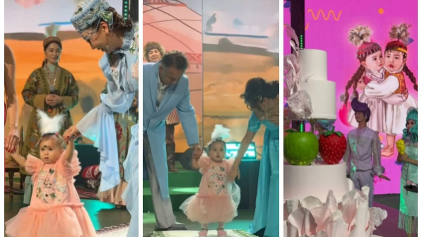 Баян Алагөзова қыздарының тұсаукесер тойын жасады