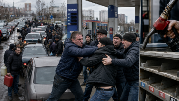 Ресейде бензин үшін төбелес басталды: жанармай тапшылығынан халық бірін бірі жұлып жеуге әзір