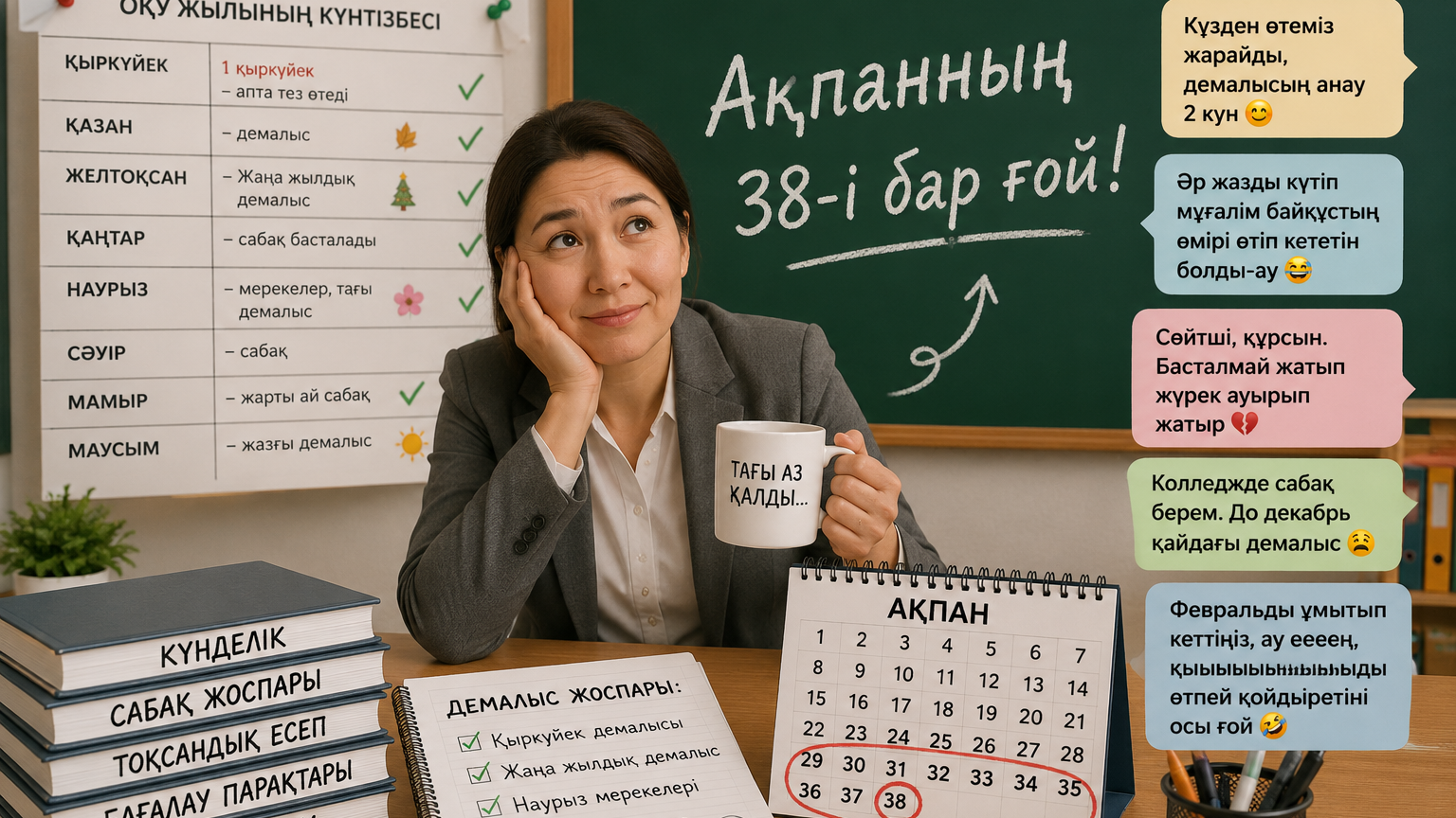 «Ақпанның 38-і бар ғой»: Мұғалімдер оқу жылын демалыспен «қысқартып» жатыр