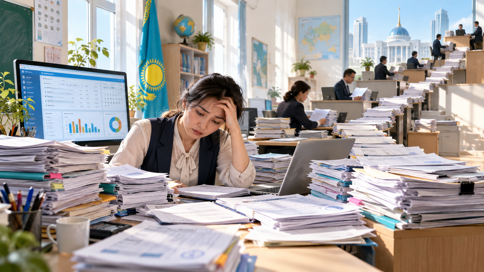 Цифрлық дәуірдегі қағазға көмілген мұғалімдер: Ұстаз толтырған құжат соңында қайда, кімге  барады?